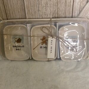 Rae Dunn Gingerbread House, Oh Snap and Home Sweet Home Tray with Bowls